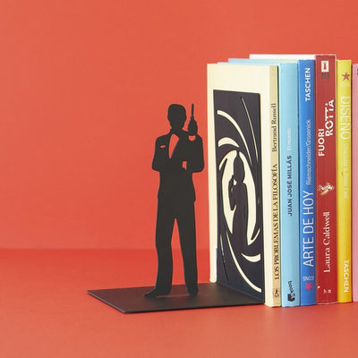 Secret Agent Black Metal Bookend