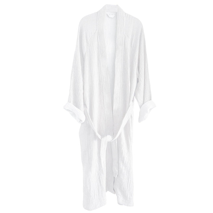 Crinkled Turkish Cotton Cuddle Robe - White