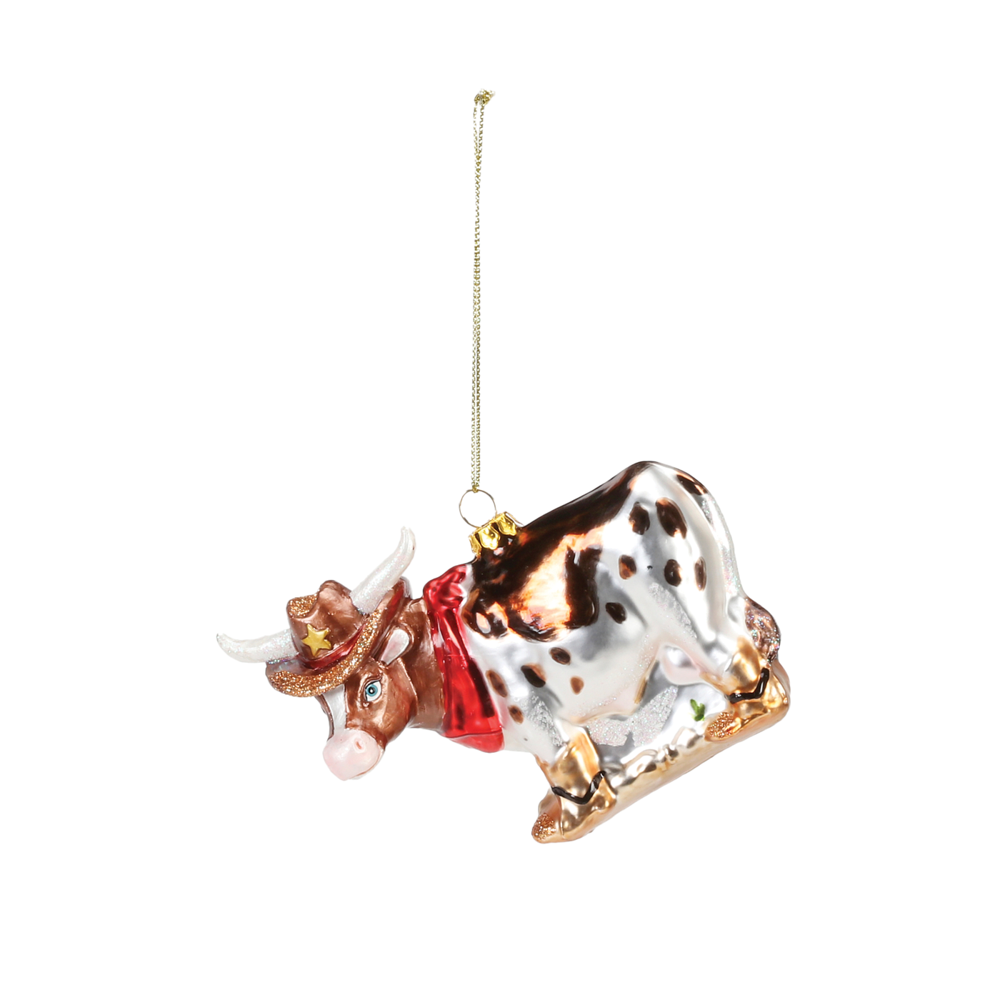 Cowboy Steer Ornament - Brown