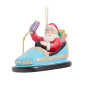 Carnival Santa In Bumper Car Ornament - Blue