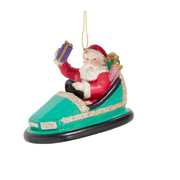 Carnival Santa In Bumper Car Ornament - Green