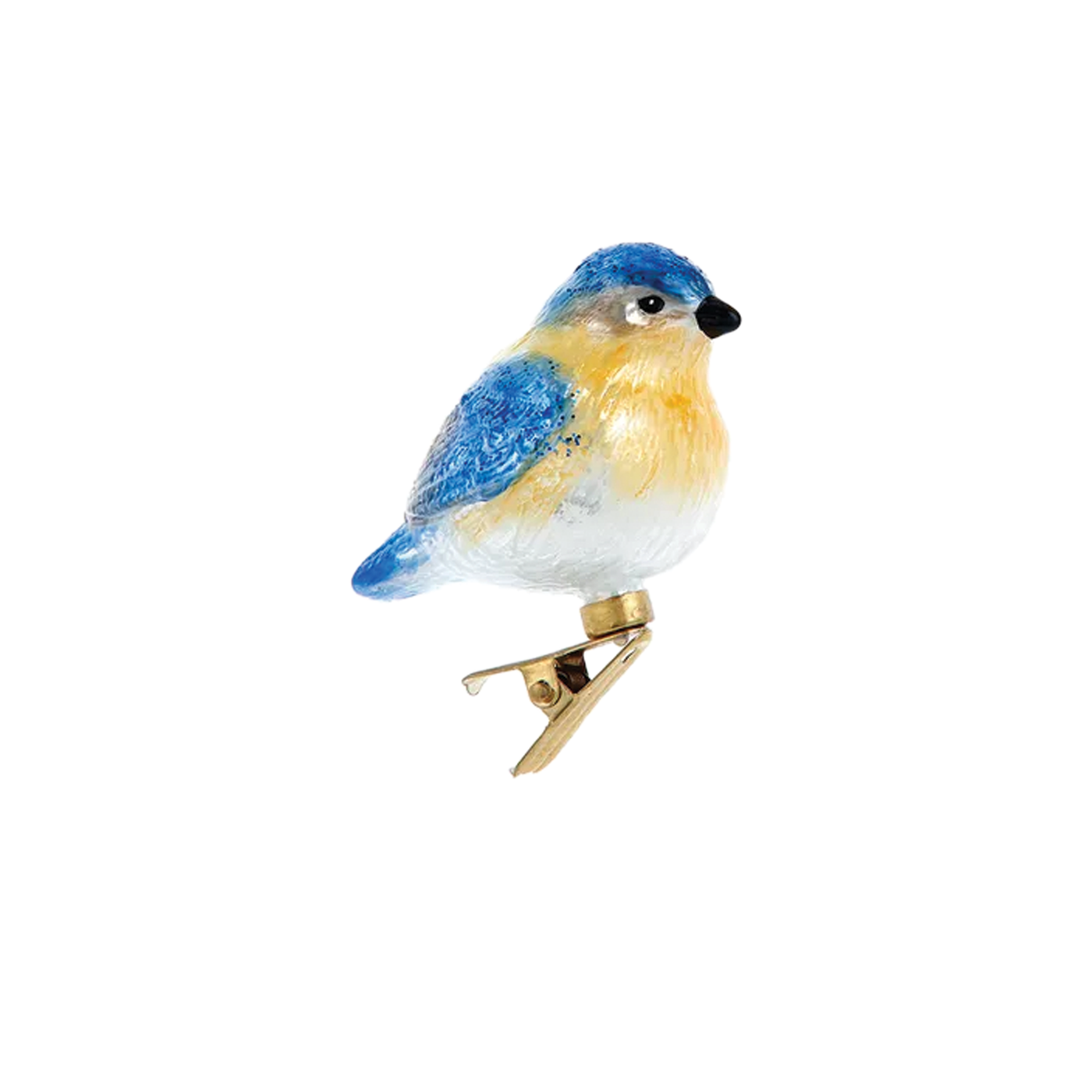 Chubby Bird Ornament - Blue & Yellow