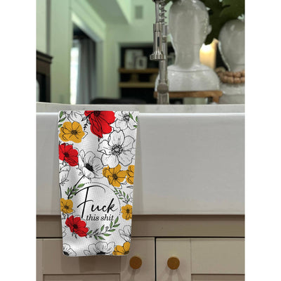 Fuck This Shit Waffle Weave Kitchen Towel