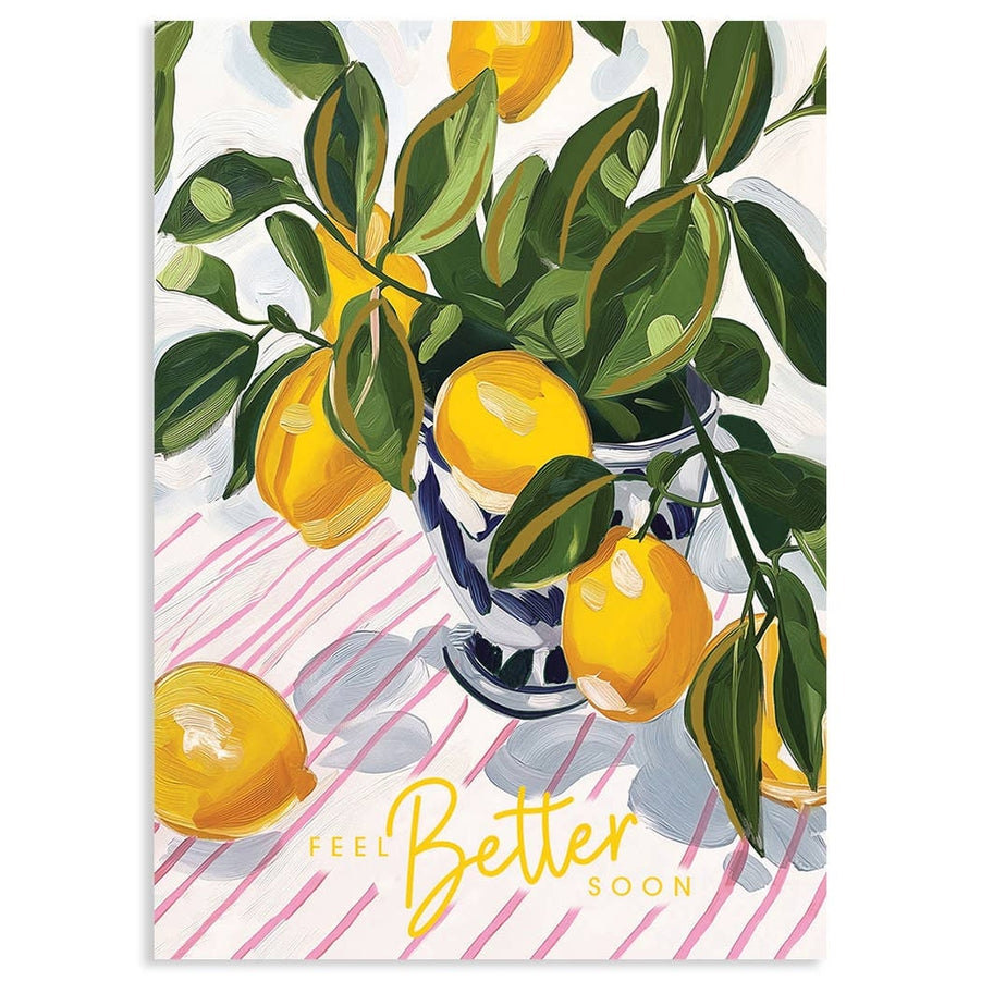 Lemon Vase Get Well Greeting Card - Just Fabulous Palm Springs