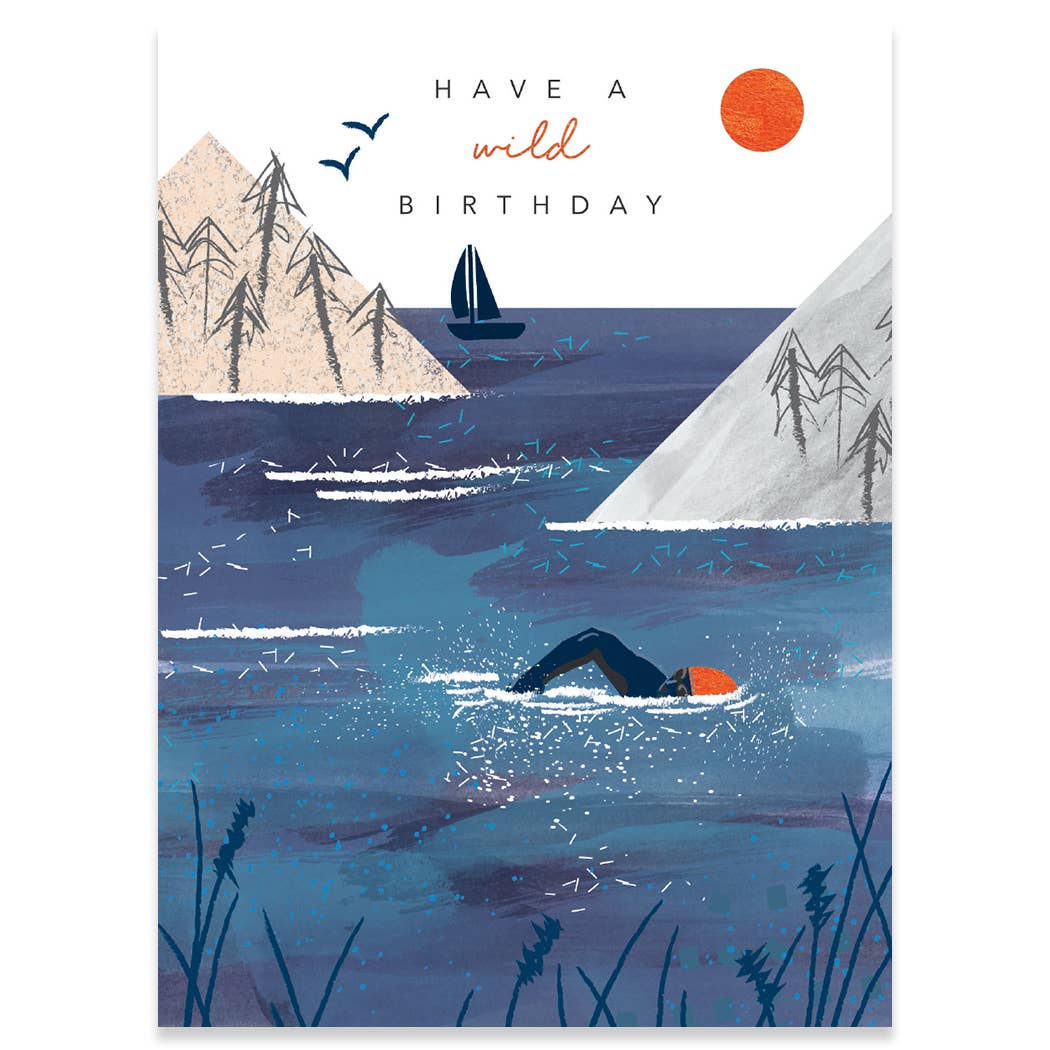 Wild Swimming Birthday Card