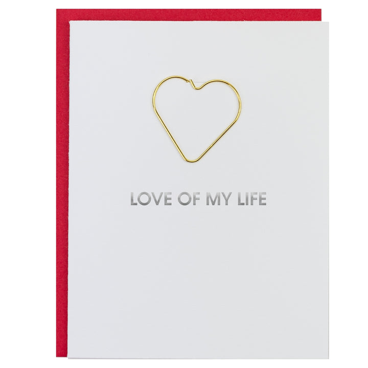 Love of My Life Heart Paper Clip Greeting Card