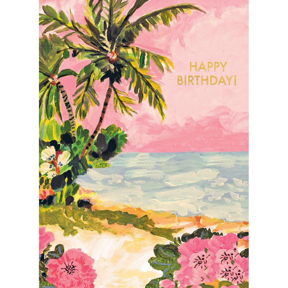Coastal Palm Trees Birthday Card