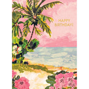 Coastal Palm Trees Birthday Card