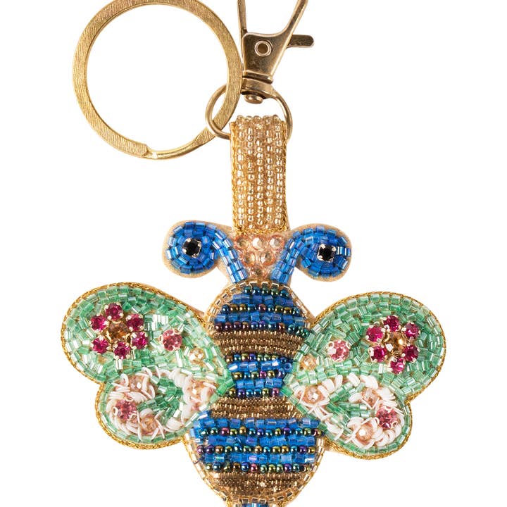 Blinged Bee Beaded Keyring