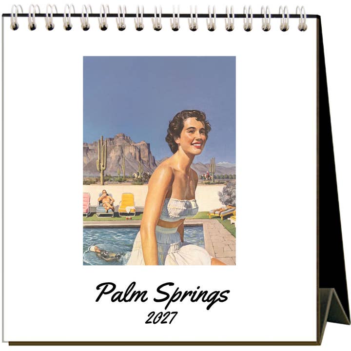 2027 Vintage Palm Springs Easel Desk Calendar - Just Fabulous Palm Springs