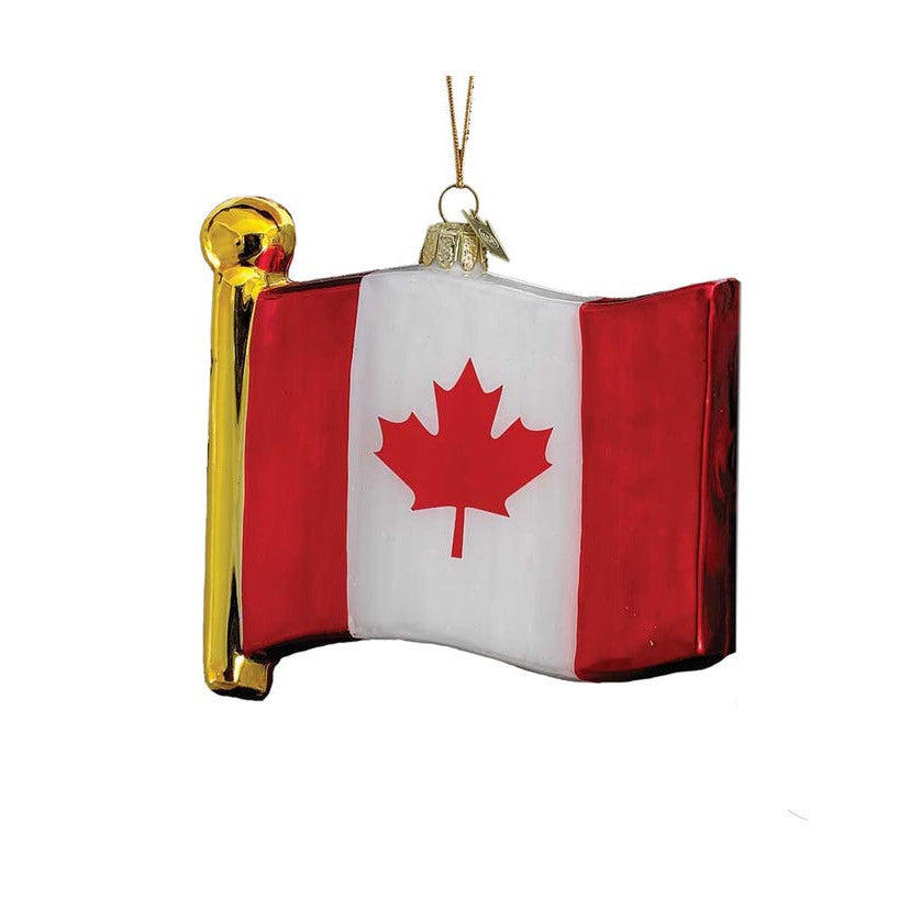 Flag Of Canada Glass Ornament