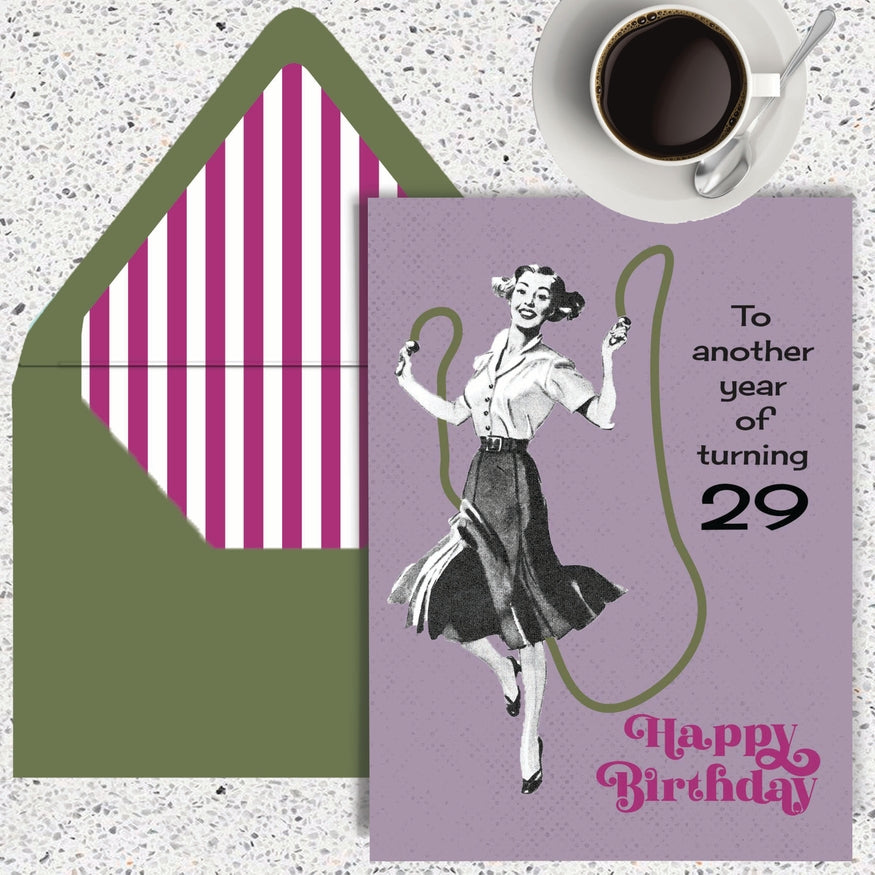 Another Year Of 29 Birthday Card - Just Fabulous Palm Springs