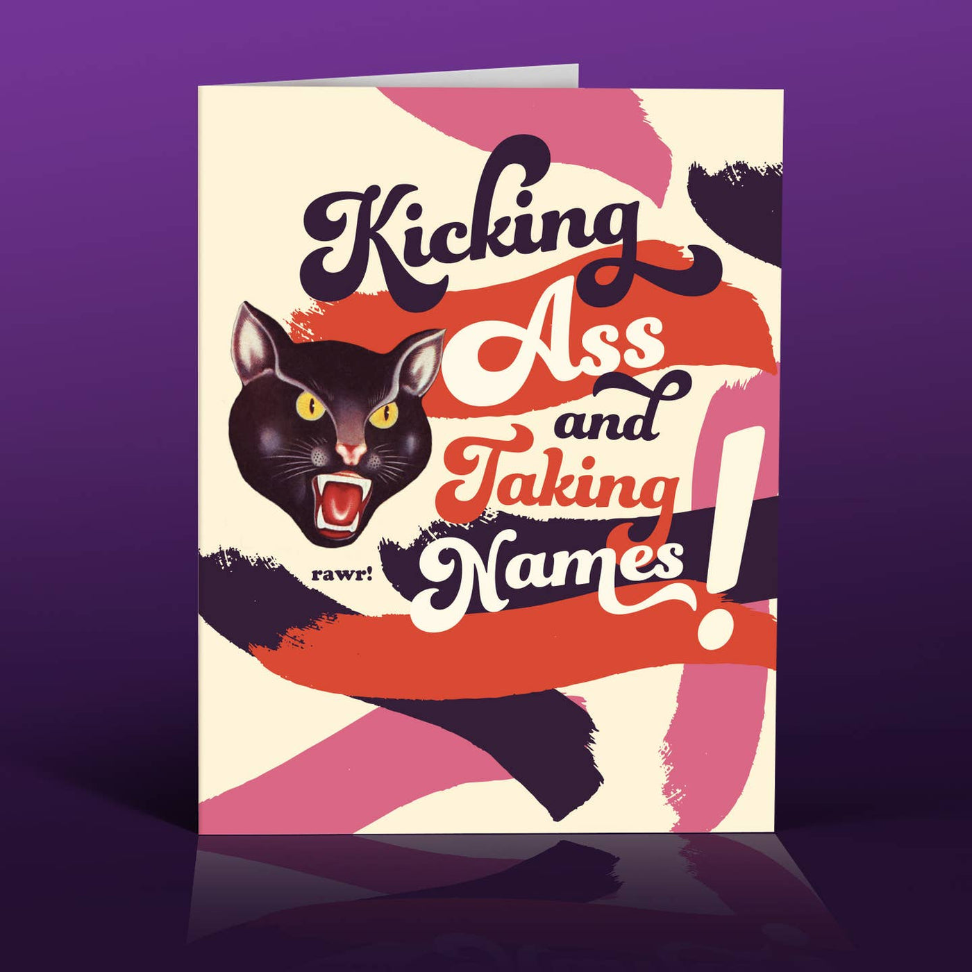 Kicking Ass Panther Greeting Card