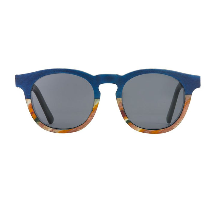 Origins Polarized Sunglasses - Navy Blue / Rainbow Wood