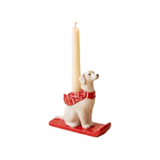 Ceramic Christmas Dog Taper Candle Holder - Golden Retriever