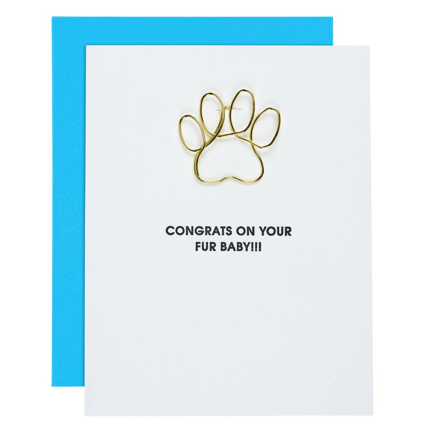 Congrats On Your New Fur Baby - Paw Print Paper Clip Card