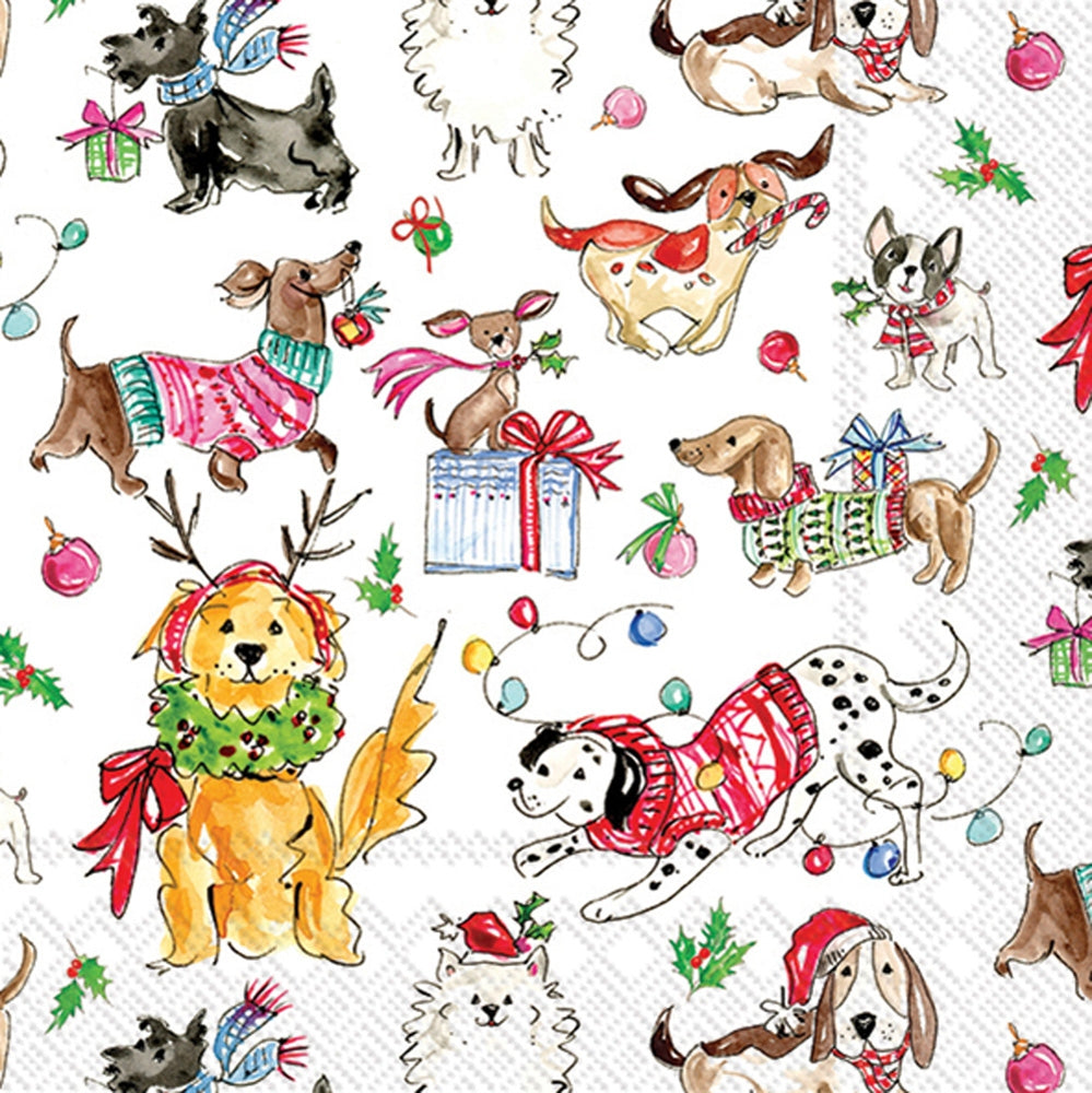 Christmas Dogs 2 Holiday Cocktail Napkins