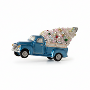 Truck With Tree Ornament - Blue
