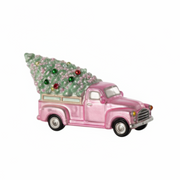 Truck With Tree Ornament - Pink
