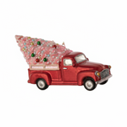Truck With Tree Ornament - Red
