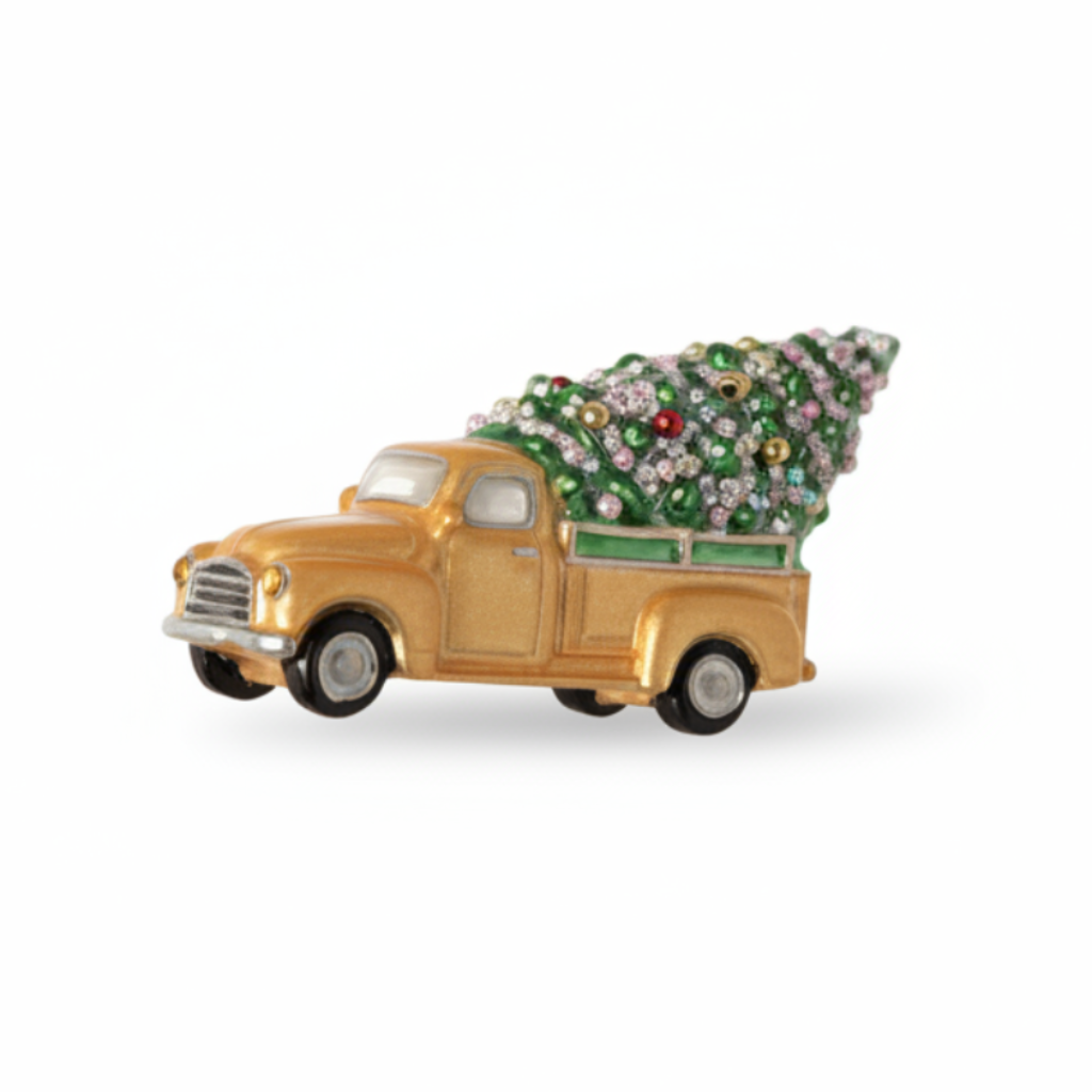 Truck With Tree Ornament - Yellow
