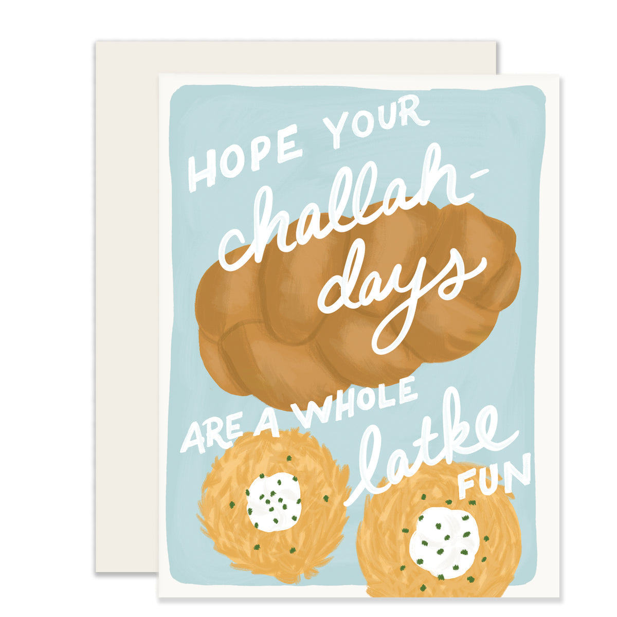 Challah Latke Hanukkah Greeting Card