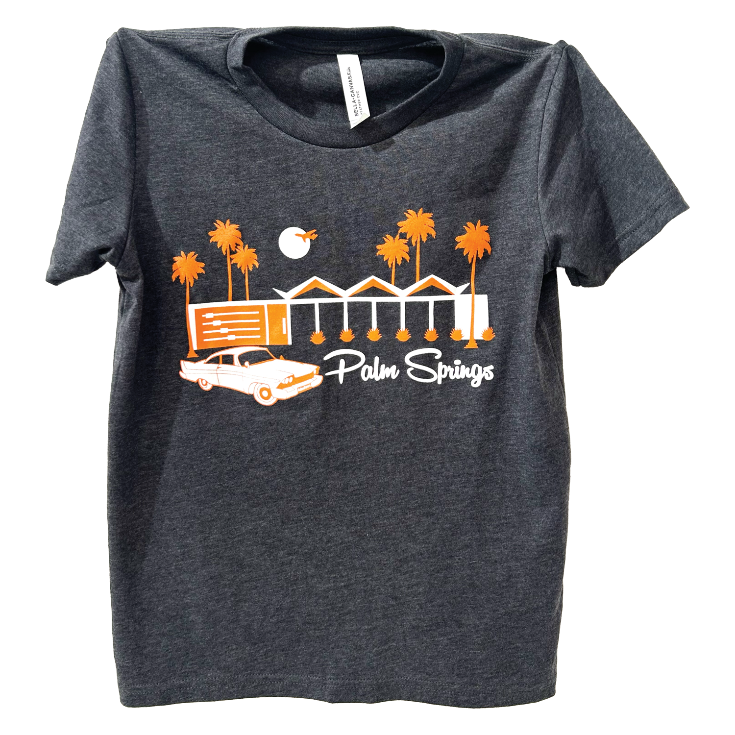 Zig Zag Youth Crew Neck T-Shirt Charcoal/Orange - Just Fabulous Palm Springs