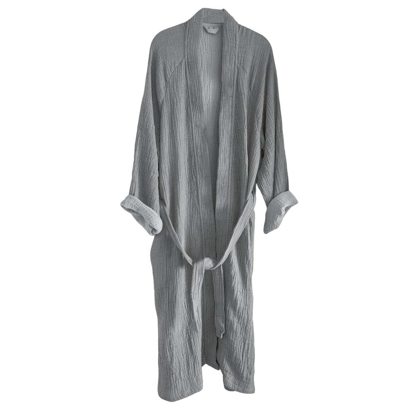 Crinkled Turkish Cotton Cuddle Robe - Charcoal Grey