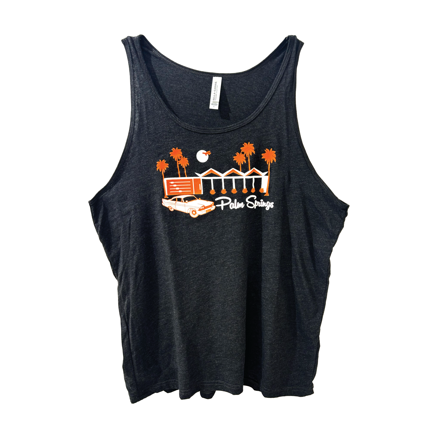 Zig Zag Unisex Tank Top - Charcoal/Orange 2021 - Just Fabulous Palm Springs