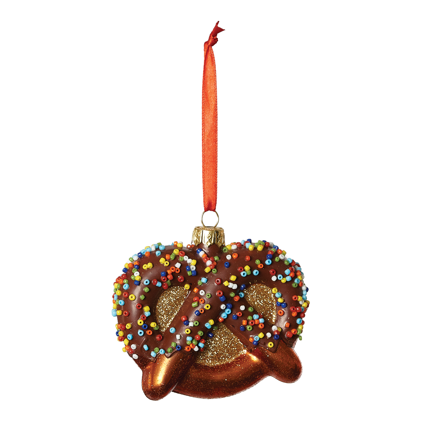 Pretzel Ornament - Chocolate With Sprinkles