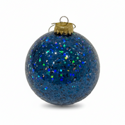 Chunky Glitter Ball Ornament - Blue