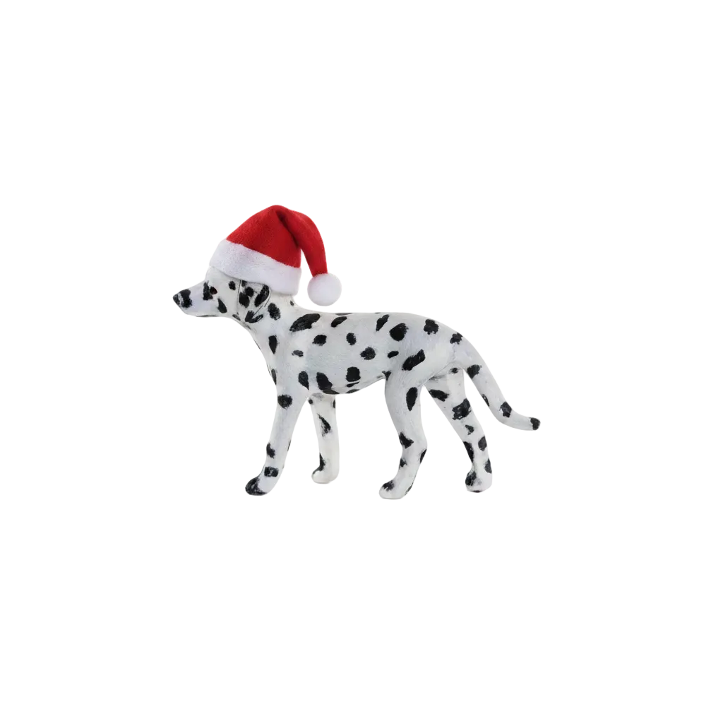 Dog With Santa Hat Ornament - Dalmatian
