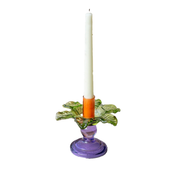 Glass Flower Taper Candle - Light Green