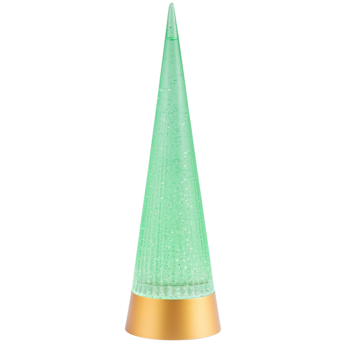 Swirling Glitter Cone Tree - Green