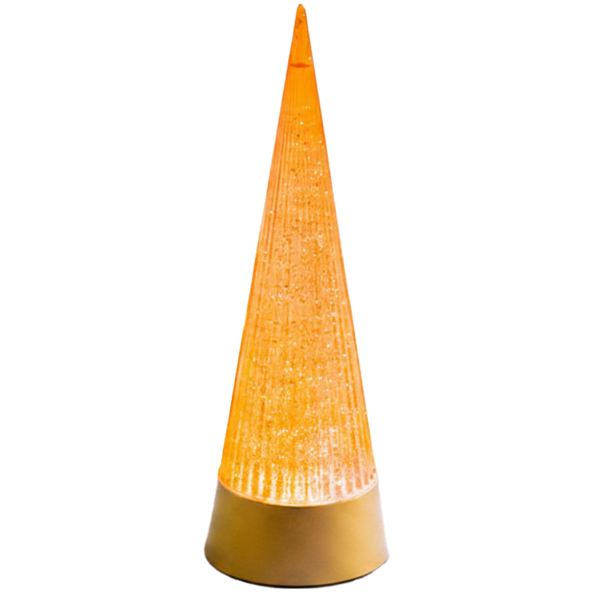 Swirling Glitter Cone Tree - Orange