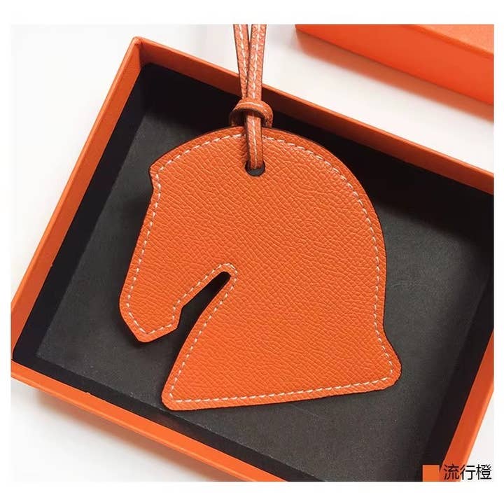 Horse Head Bag Charm - Orange