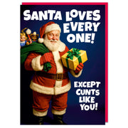 Santa Loves Everyone Greeting Card - Just Fabulous Palm Springs