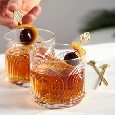 Art Deco Reusable Gold-Plated Cocktail Picks - Set Of 4