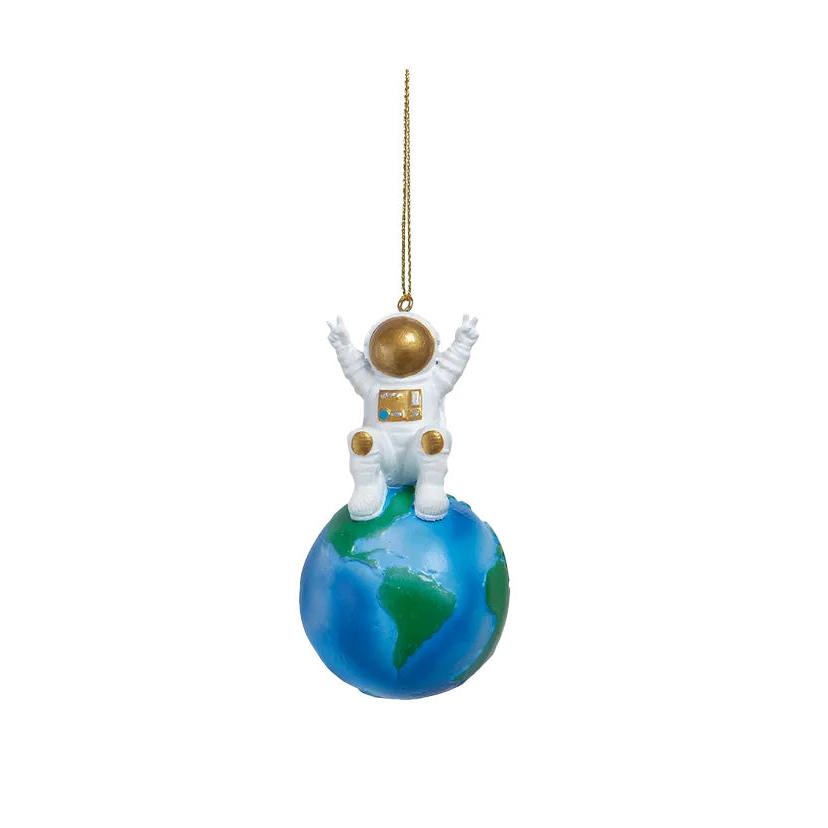 Astronaut With Planet Ornament - Earth