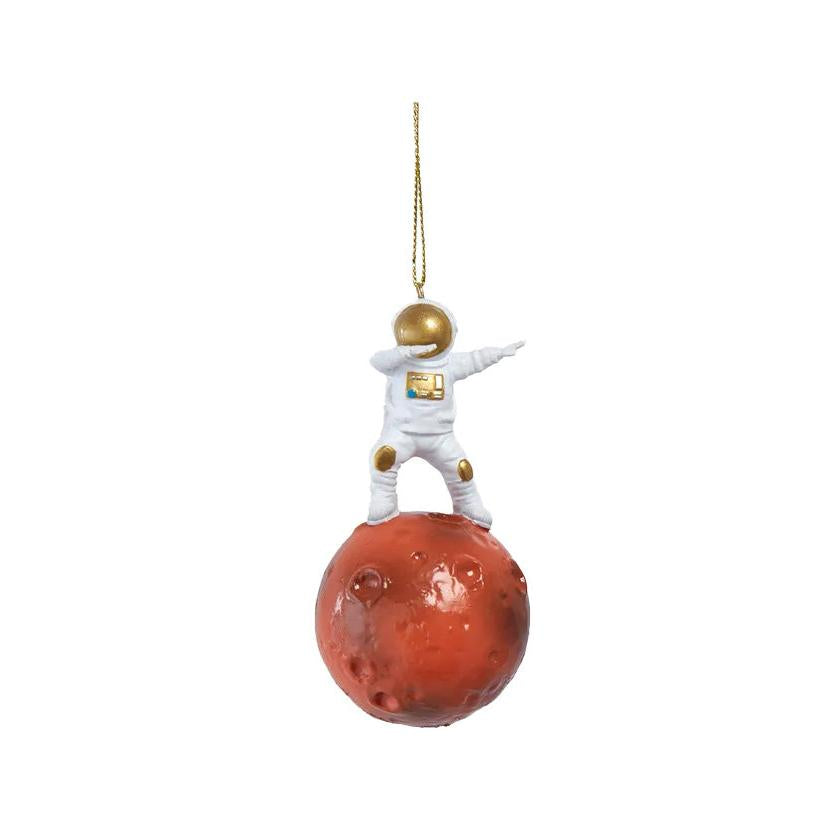 Astronaut With Planet Ornament - Mars