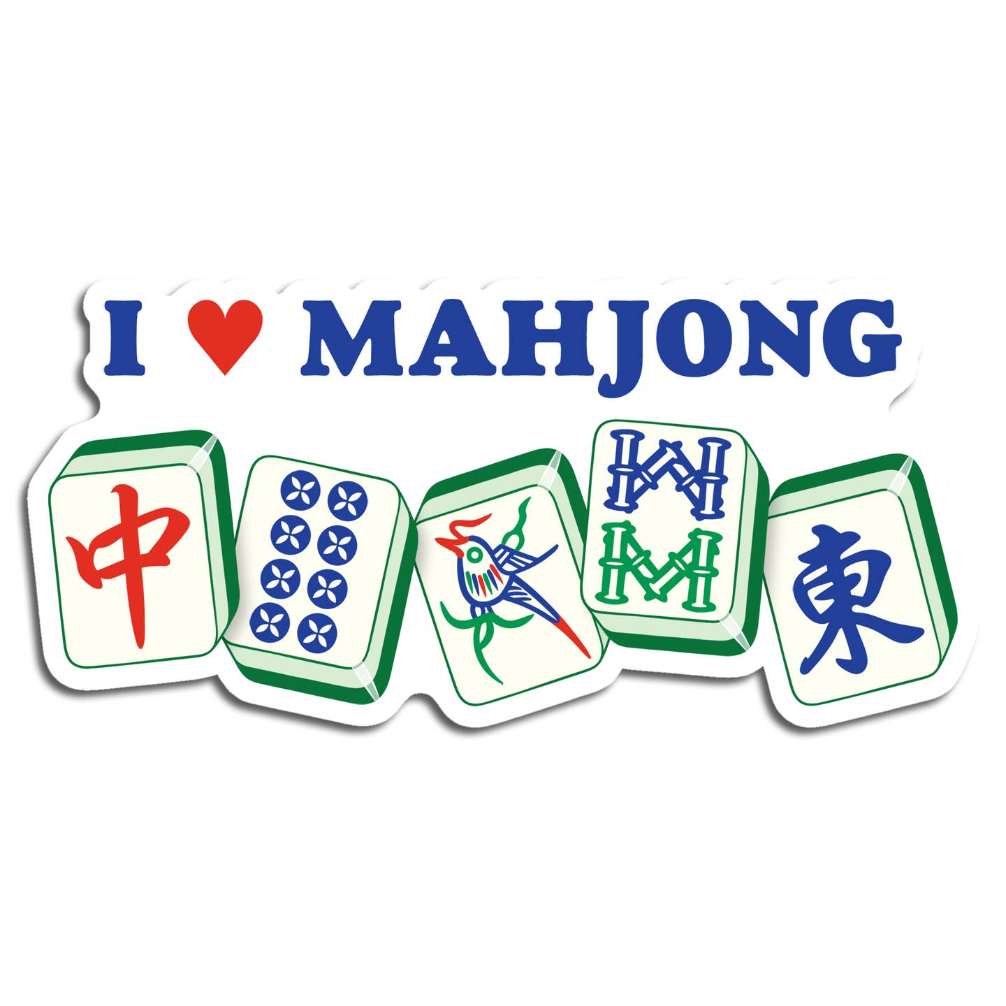 Die Cut Sticker: I Heart Mahjong - Just Fabulous Palm Springs