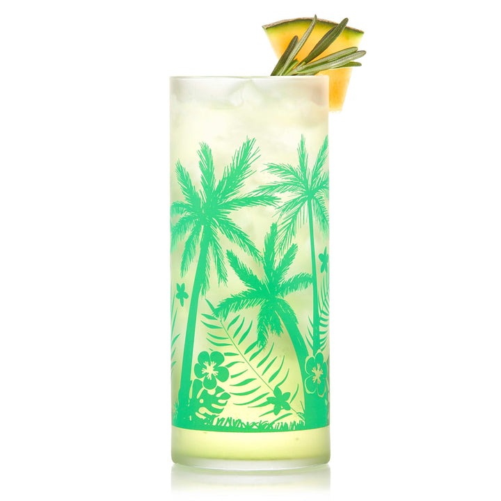Vintage Palm Trees Cooler Glass