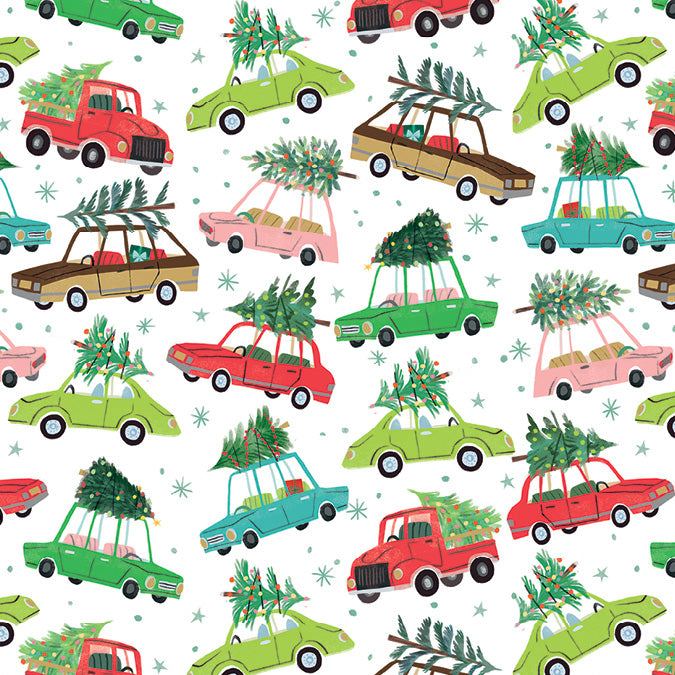 Car With Trees Gift Wrap Roll - Just Fabulous Palm Springs