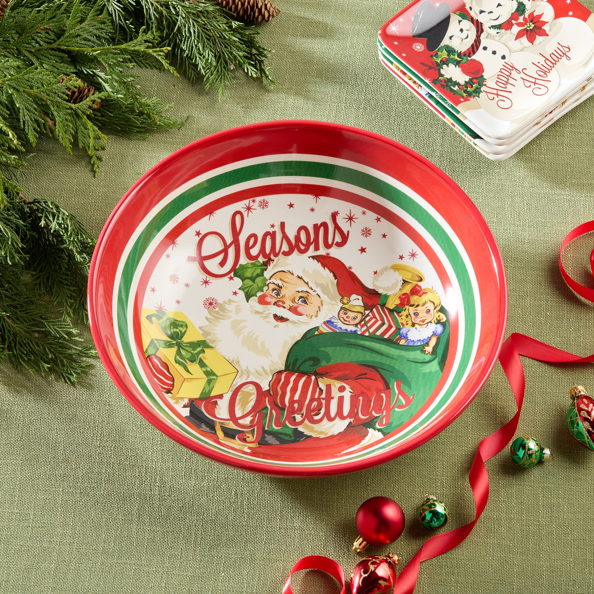 Santa's Retro Serving/Pasta Bowl 13 x 3