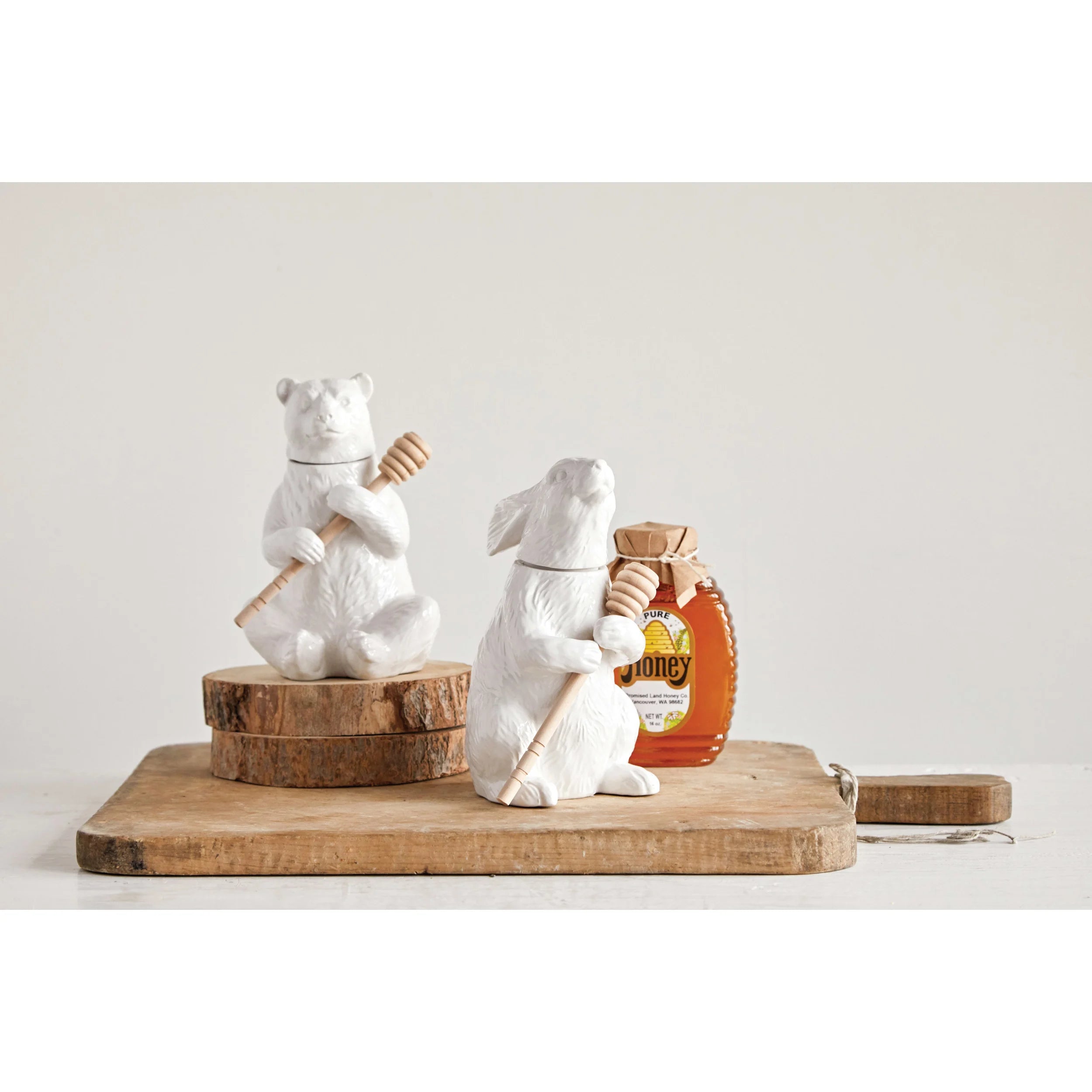 Bear Honey Pot With Honey Dipper