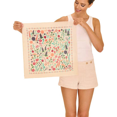 Wild Flowers Cotton Bandana - Coconut