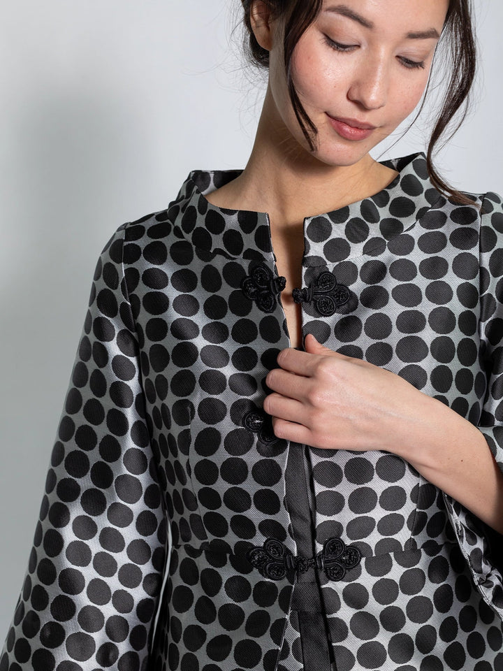 Daphne Coat Black Dots