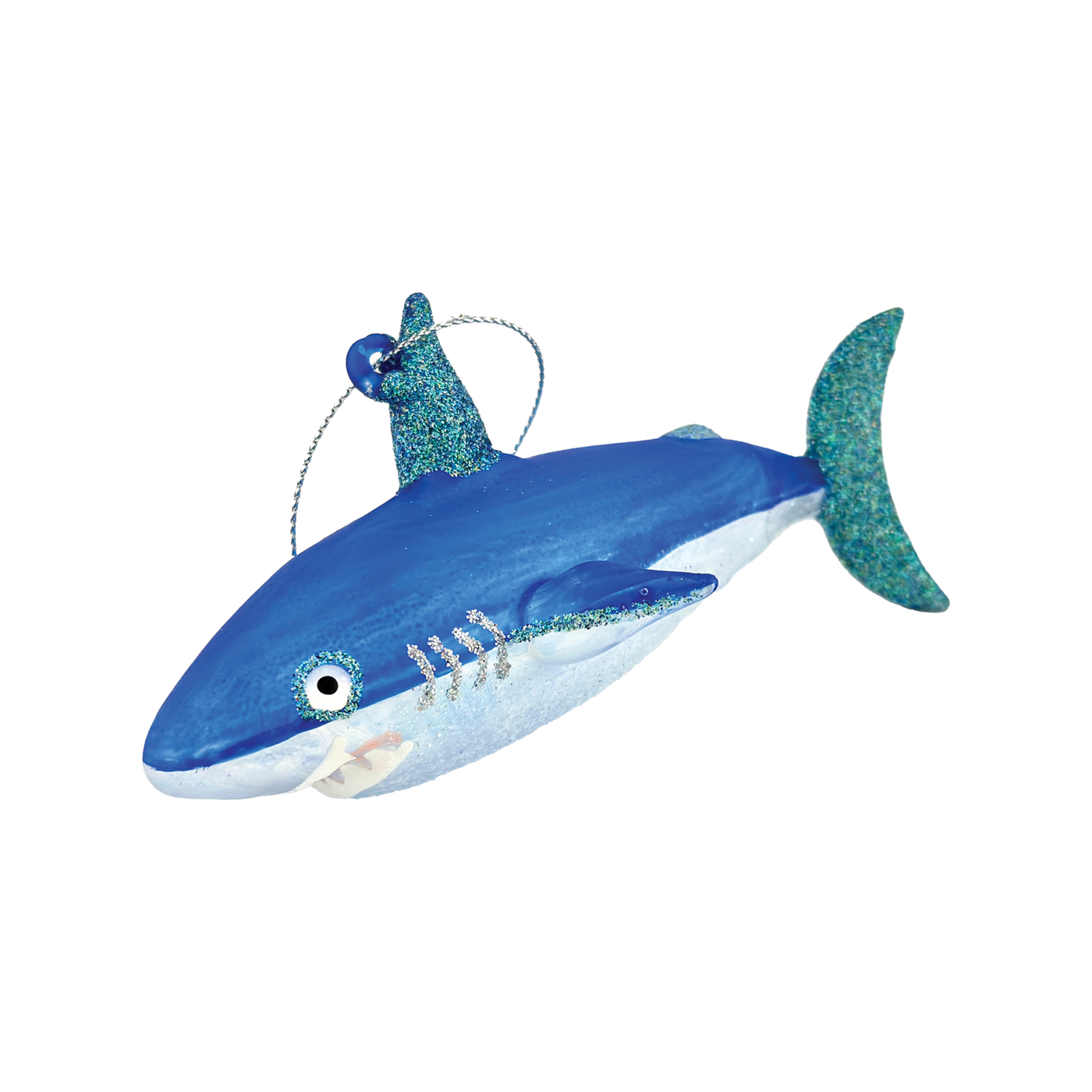 Shimmering Shark Ornament - Royal Blue