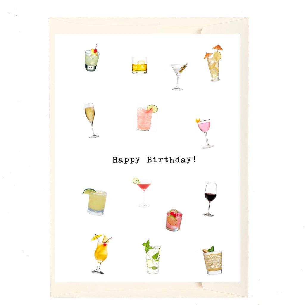 Happy Birthday! Cocktails Birthday Card