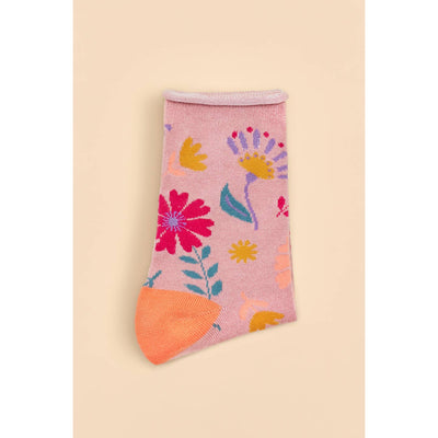 Watercolor Flowers Ankle Socks